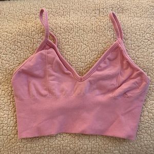 alo pink sports bra